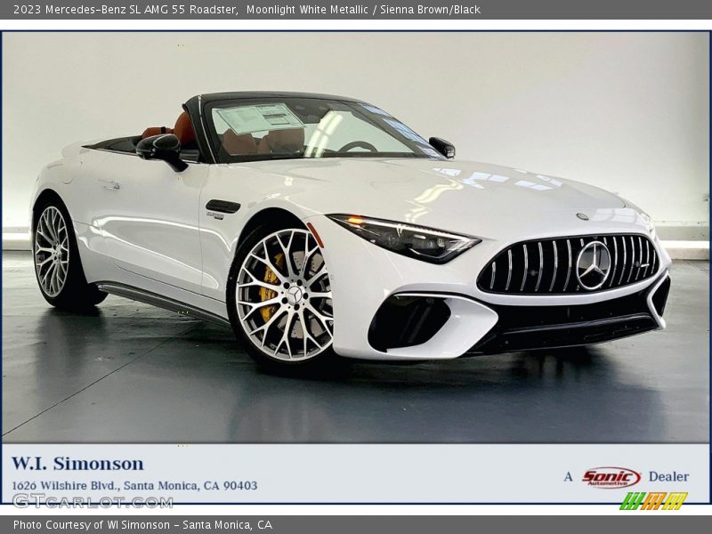 Moonlight White Metallic / Sienna Brown/Black 2023 Mercedes-Benz SL AMG 55 Roadster