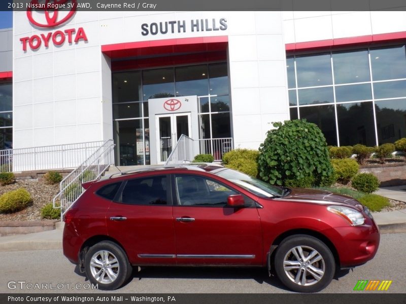 Cayenne Red / Gray 2013 Nissan Rogue SV AWD