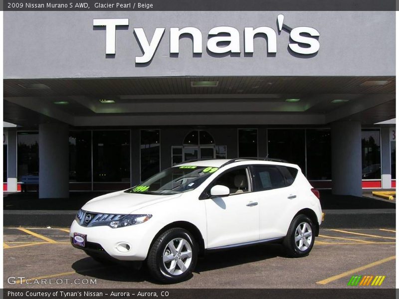 Glacier Pearl / Beige 2009 Nissan Murano S AWD