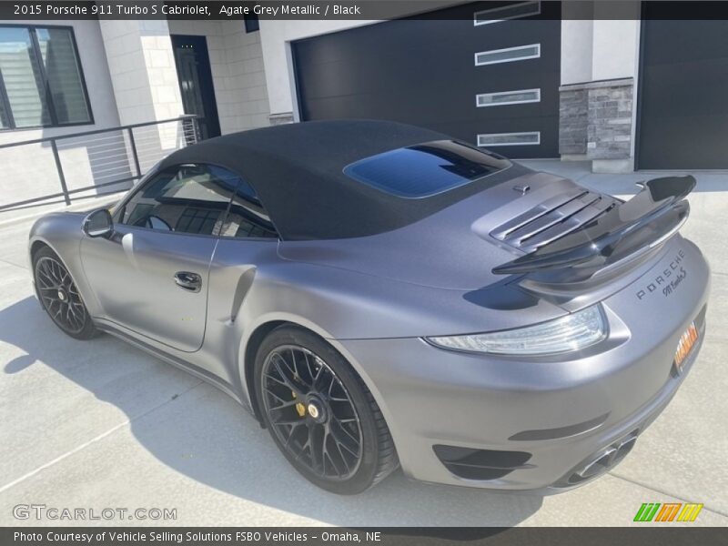 Agate Grey Metallic / Black 2015 Porsche 911 Turbo S Cabriolet