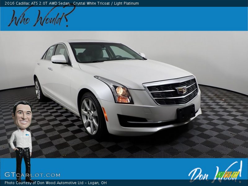 Crystal White Tricoat / Light Platinum 2016 Cadillac ATS 2.0T AWD Sedan