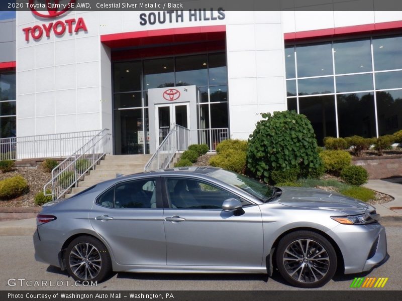 Celestial Silver Metallic / Black 2020 Toyota Camry SE AWD