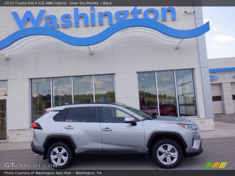 Silver Sky Metallic / Black 2019 Toyota RAV4 XLE AWD Hybrid