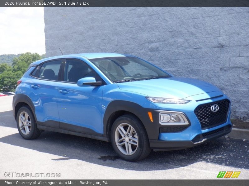 Surf Blue / Black 2020 Hyundai Kona SE AWD