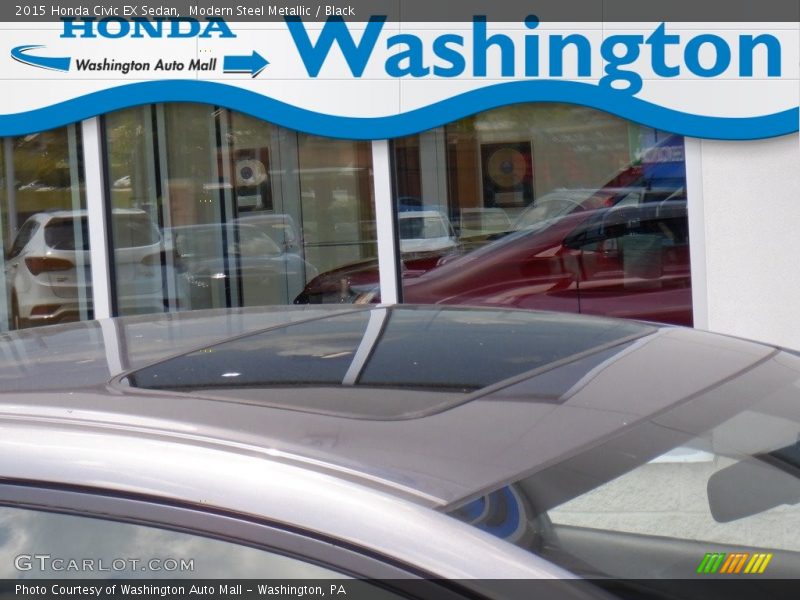 Modern Steel Metallic / Black 2015 Honda Civic EX Sedan