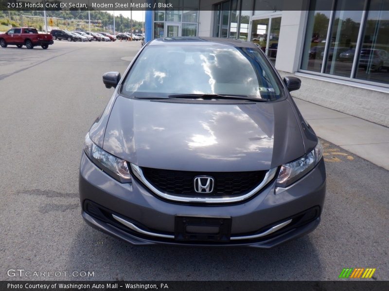 Modern Steel Metallic / Black 2015 Honda Civic EX Sedan