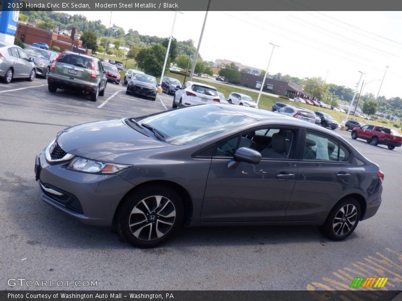 Modern Steel Metallic / Black 2015 Honda Civic EX Sedan