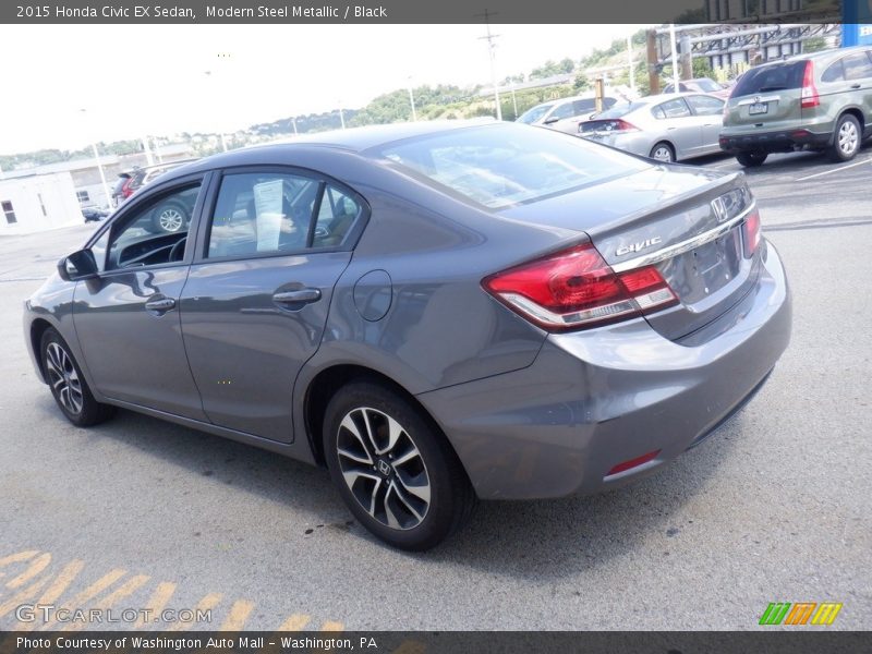 Modern Steel Metallic / Black 2015 Honda Civic EX Sedan