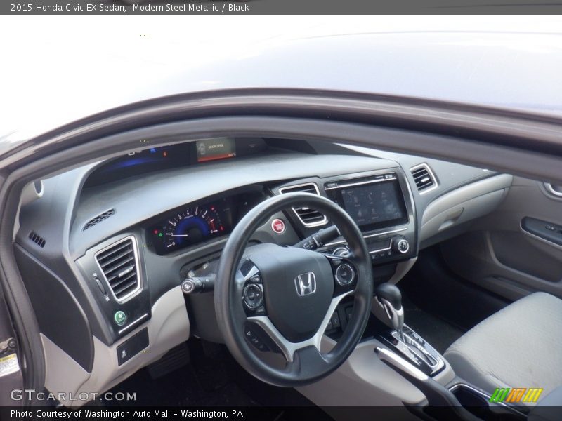 Modern Steel Metallic / Black 2015 Honda Civic EX Sedan