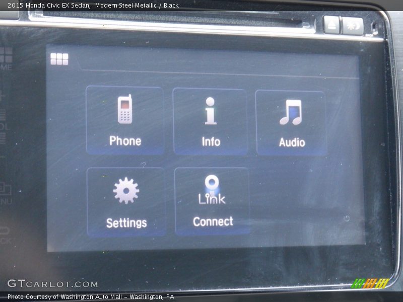 Modern Steel Metallic / Black 2015 Honda Civic EX Sedan
