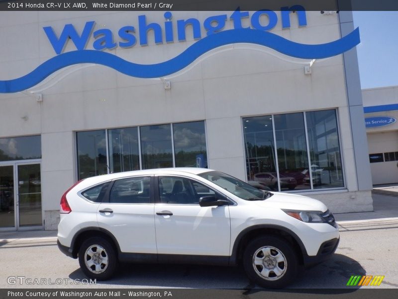 White Diamond Pearl / Gray 2014 Honda CR-V LX AWD