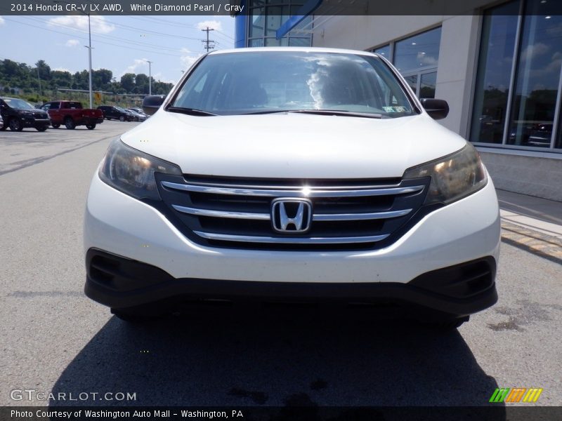 White Diamond Pearl / Gray 2014 Honda CR-V LX AWD
