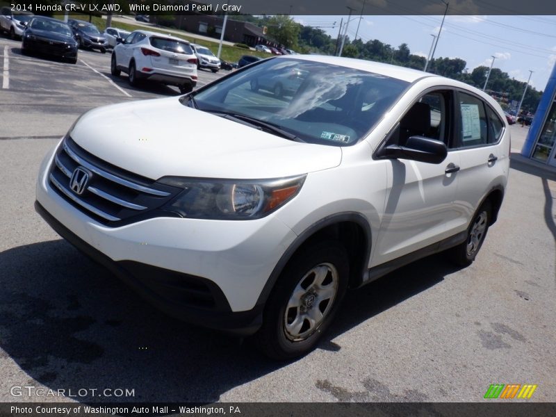 White Diamond Pearl / Gray 2014 Honda CR-V LX AWD
