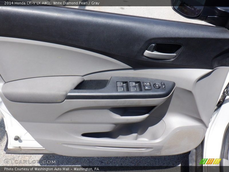 White Diamond Pearl / Gray 2014 Honda CR-V LX AWD