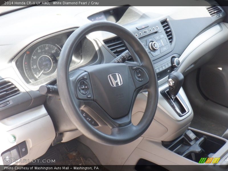 White Diamond Pearl / Gray 2014 Honda CR-V LX AWD