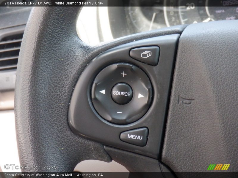 White Diamond Pearl / Gray 2014 Honda CR-V LX AWD
