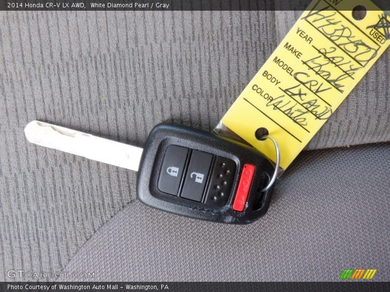 White Diamond Pearl / Gray 2014 Honda CR-V LX AWD