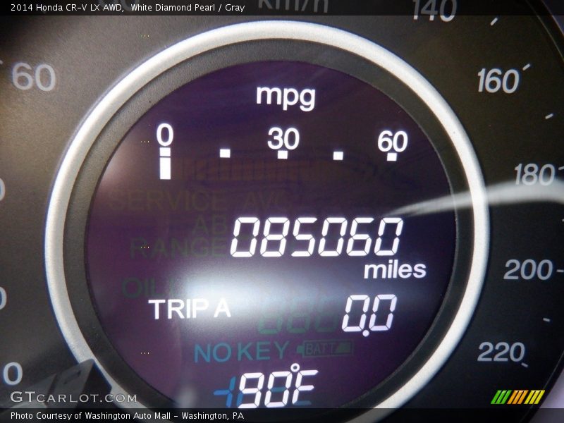 White Diamond Pearl / Gray 2014 Honda CR-V LX AWD