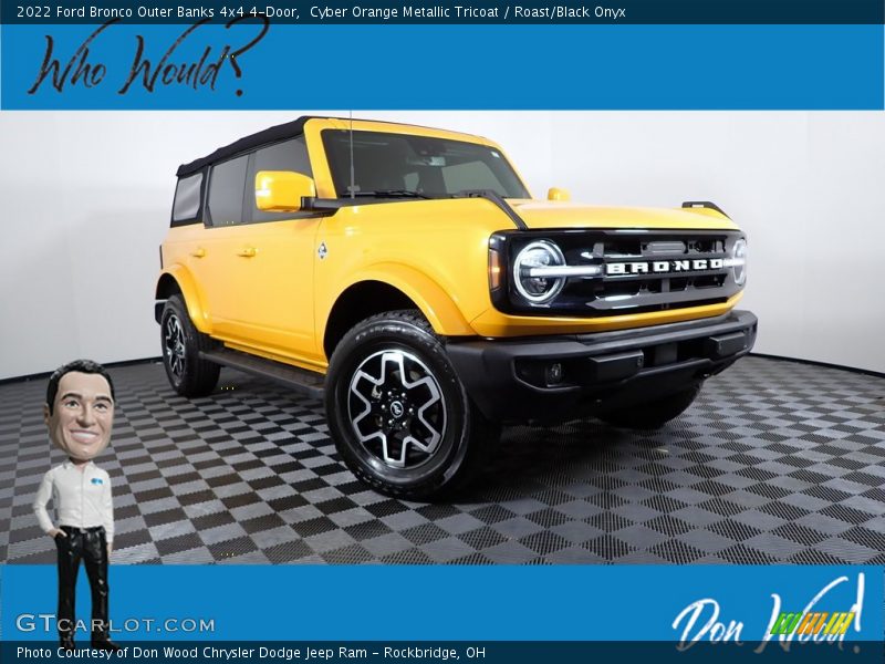Cyber Orange Metallic Tricoat / Roast/Black Onyx 2022 Ford Bronco Outer Banks 4x4 4-Door