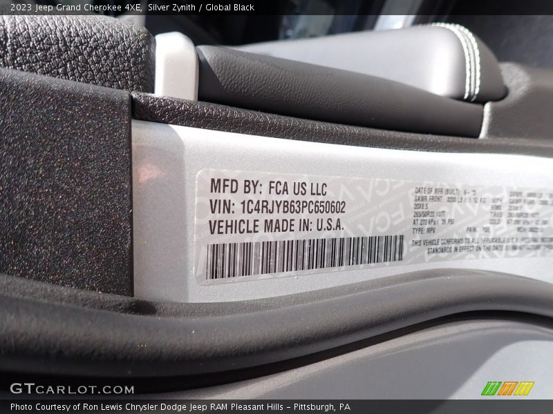 Silver Zynith / Global Black 2023 Jeep Grand Cherokee 4XE