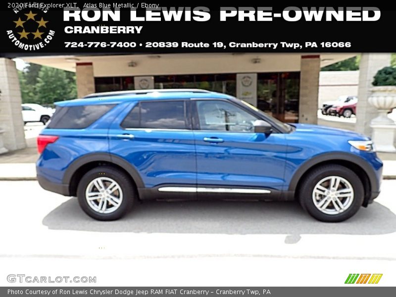 Atlas Blue Metallic / Ebony 2020 Ford Explorer XLT