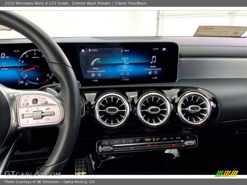 Cosmos Black Metallic / Classic Red/Black 2020 Mercedes-Benz A 220 Sedan