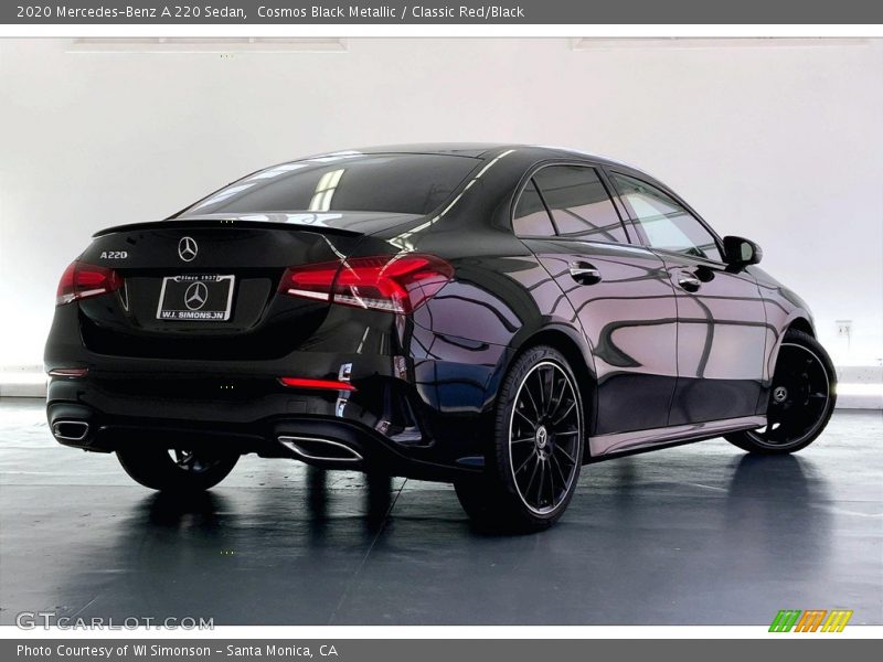 Cosmos Black Metallic / Classic Red/Black 2020 Mercedes-Benz A 220 Sedan