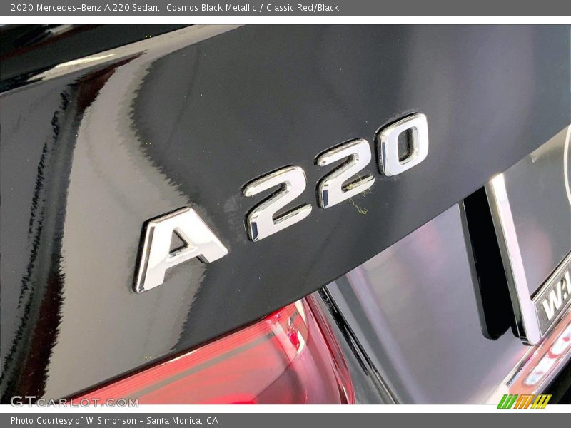 Cosmos Black Metallic / Classic Red/Black 2020 Mercedes-Benz A 220 Sedan