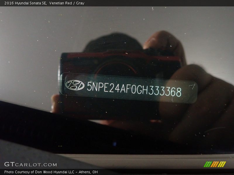 Venetian Red / Gray 2016 Hyundai Sonata SE