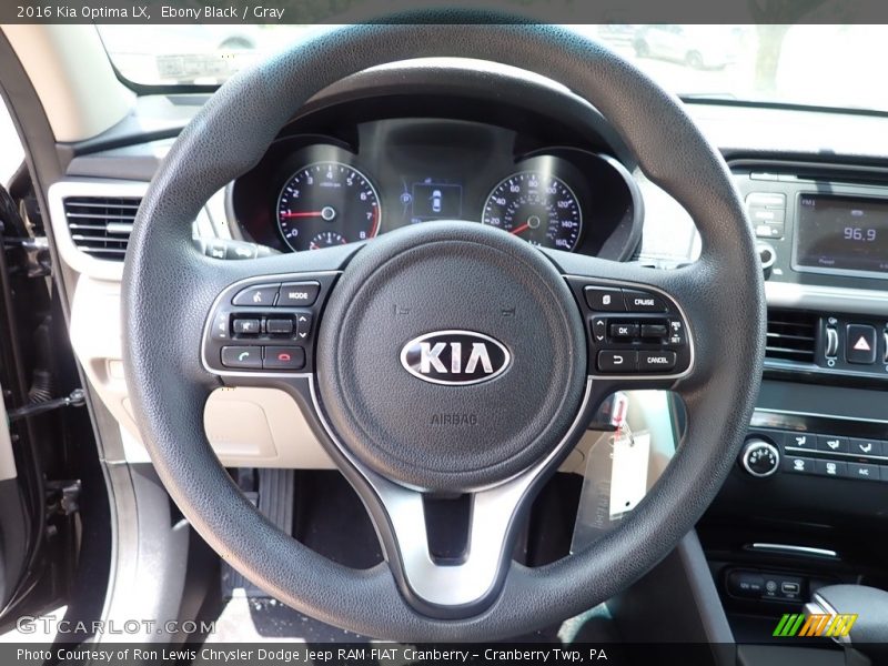 Ebony Black / Gray 2016 Kia Optima LX