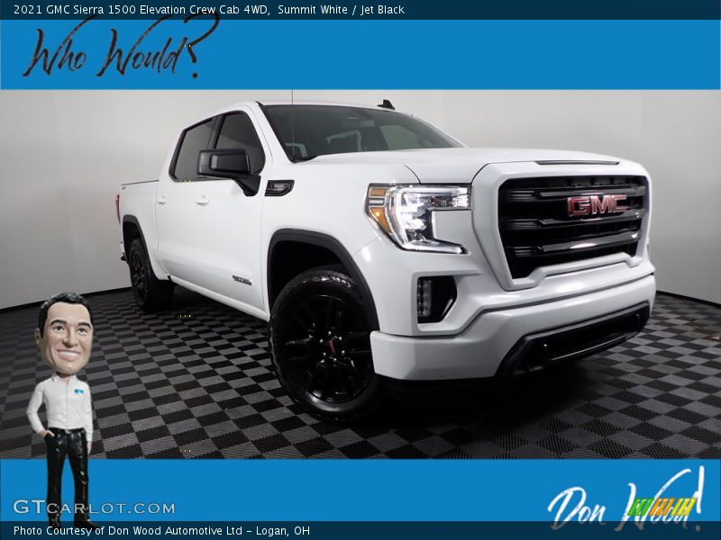 Summit White / Jet Black 2021 GMC Sierra 1500 Elevation Crew Cab 4WD