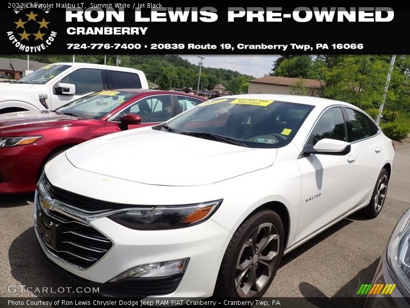 Summit White / Jet Black 2022 Chevrolet Malibu LT