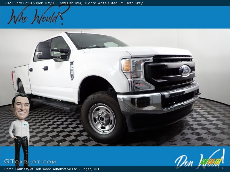 Oxford White / Medium Earth Gray 2022 Ford F250 Super Duty XL Crew Cab 4x4