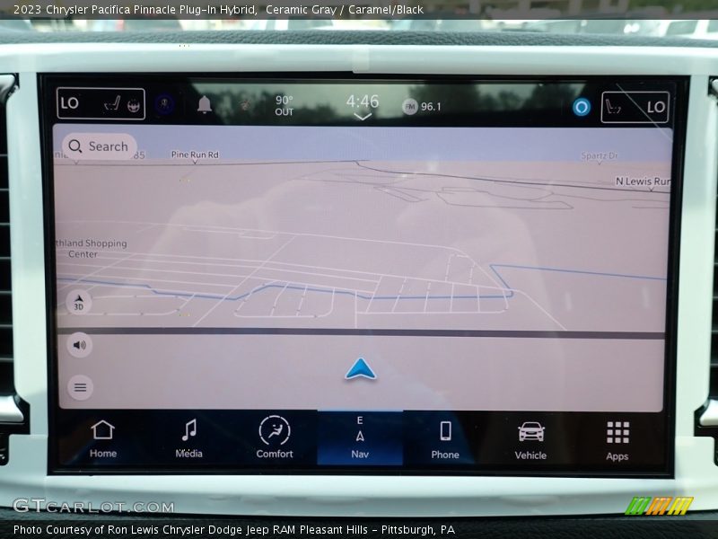 Navigation of 2023 Pacifica Pinnacle Plug-In Hybrid
