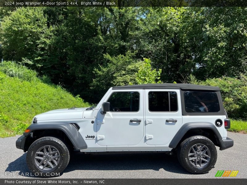 Bright White / Black 2024 Jeep Wrangler 4-Door Sport S 4x4