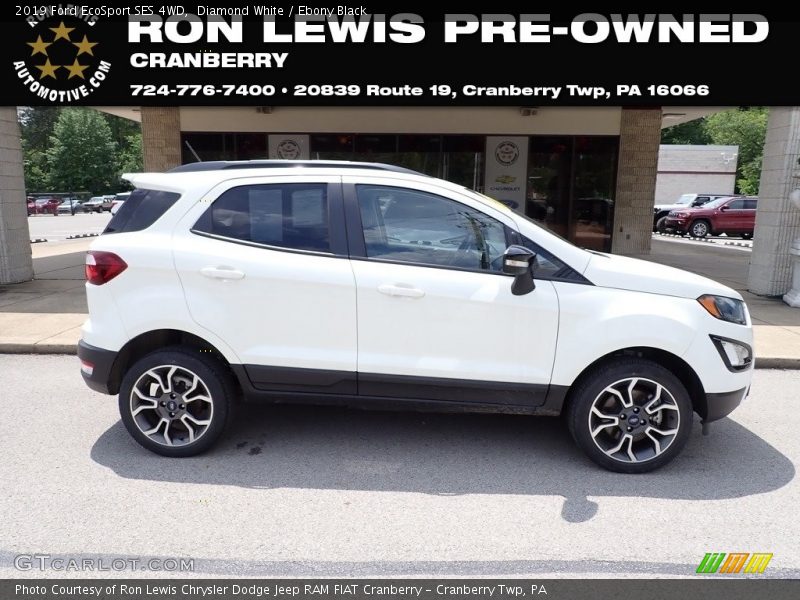 Diamond White / Ebony Black 2019 Ford EcoSport SES 4WD