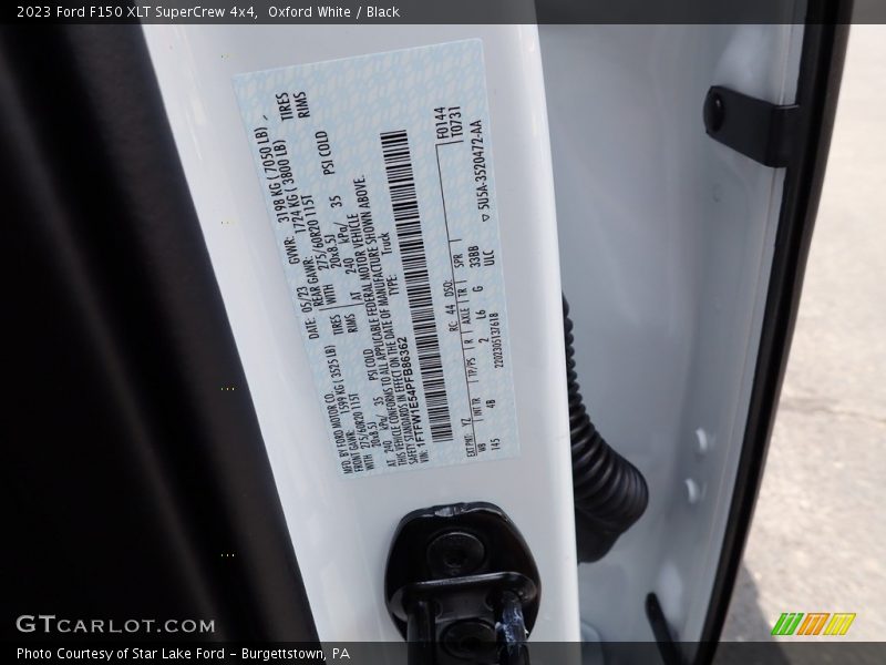 2023 F150 XLT SuperCrew 4x4 Oxford White Color Code YZ