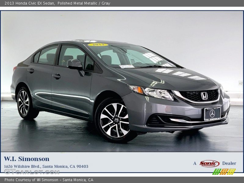 Polished Metal Metallic / Gray 2013 Honda Civic EX Sedan