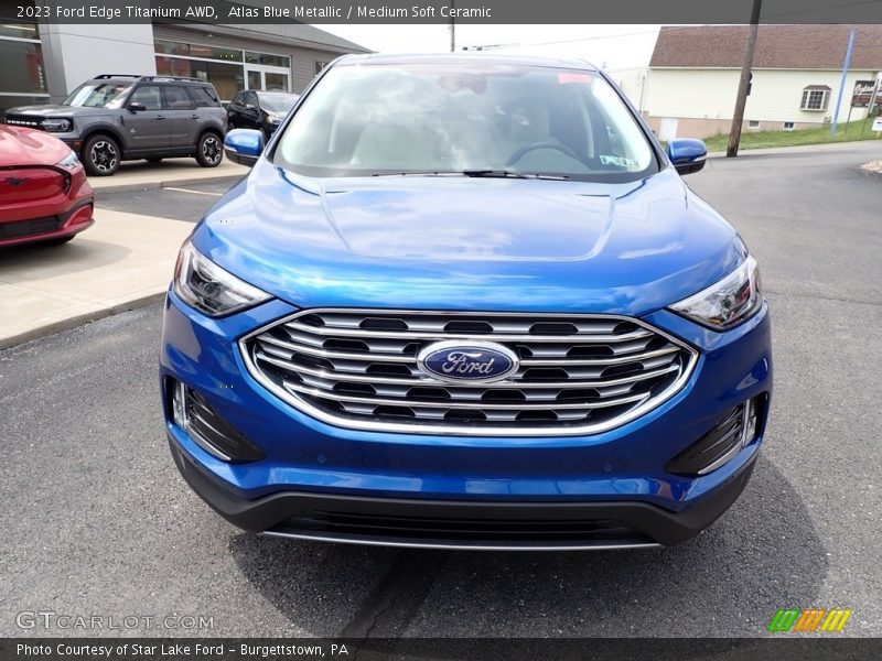 Atlas Blue Metallic / Medium Soft Ceramic 2023 Ford Edge Titanium AWD