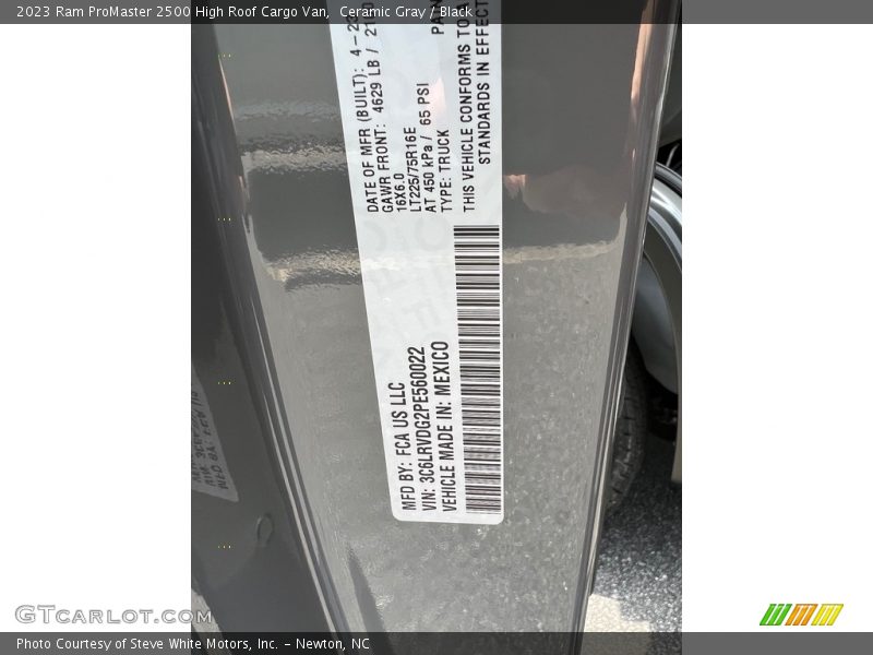 Ceramic Gray / Black 2023 Ram ProMaster 2500 High Roof Cargo Van