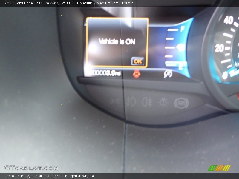 Atlas Blue Metallic / Medium Soft Ceramic 2023 Ford Edge Titanium AWD
