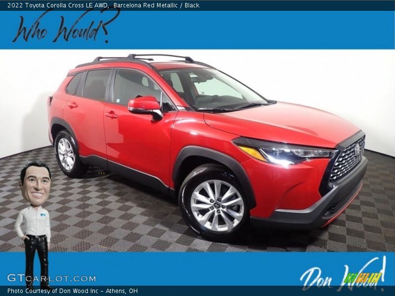 Barcelona Red Metallic / Black 2022 Toyota Corolla Cross LE AWD