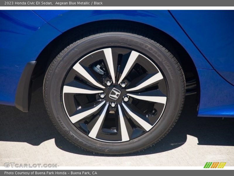 Aegean Blue Metallic / Black 2023 Honda Civic EX Sedan