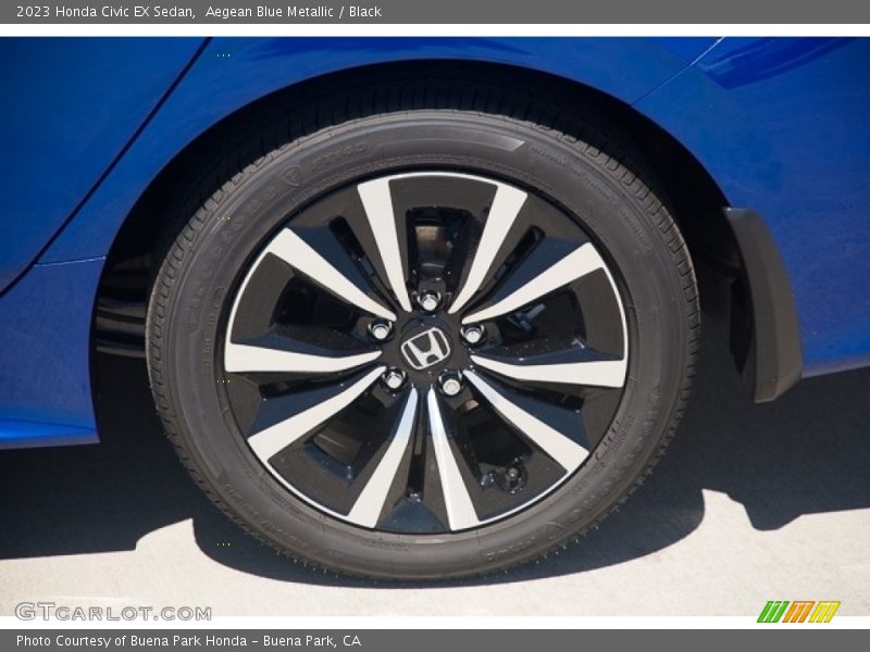 Aegean Blue Metallic / Black 2023 Honda Civic EX Sedan