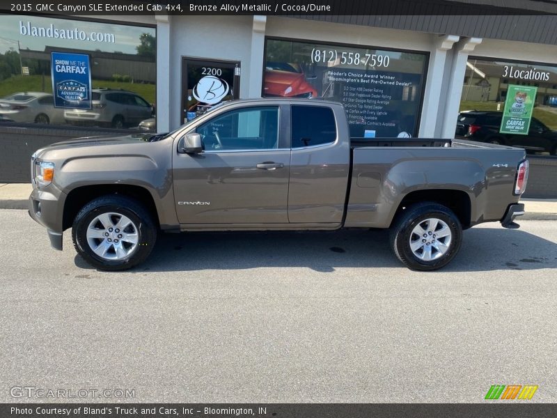 Bronze Alloy Metallic / Cocoa/Dune 2015 GMC Canyon SLE Extended Cab 4x4