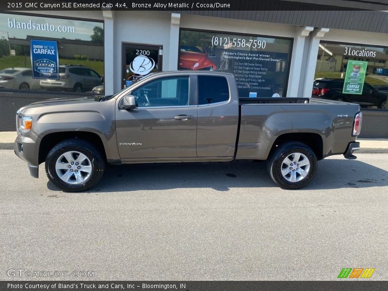 Bronze Alloy Metallic / Cocoa/Dune 2015 GMC Canyon SLE Extended Cab 4x4
