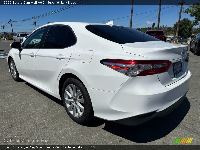 Super White / Black 2020 Toyota Camry LE AWD