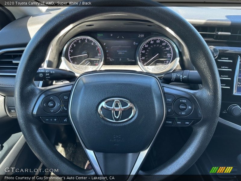 Super White / Black 2020 Toyota Camry LE AWD