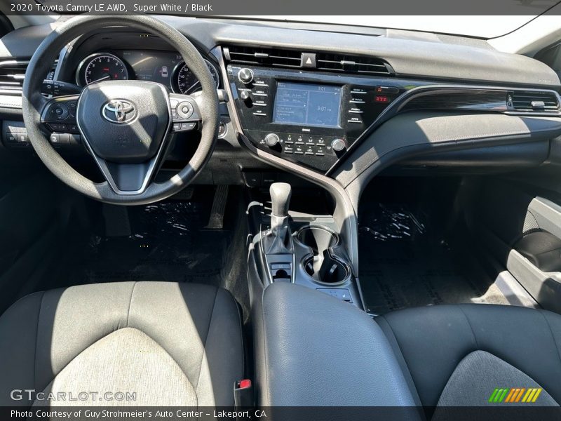 Super White / Black 2020 Toyota Camry LE AWD