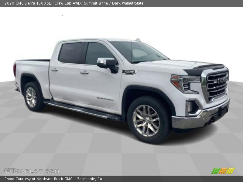 Summit White / Dark Walnut/Slate 2020 GMC Sierra 1500 SLT Crew Cab 4WD